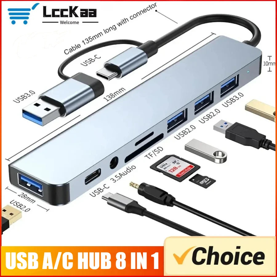 Hub USB-C multiport 2 à 8-en-1