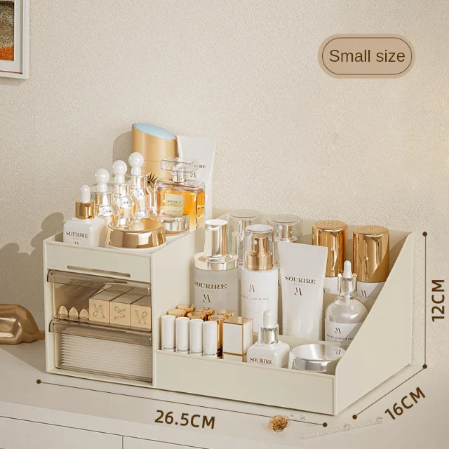 Organisateur de maquillage transparent à tiroirs