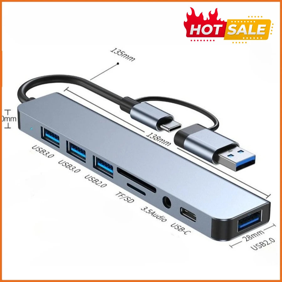 Hub USB-C multiport 2 à 8-en-1